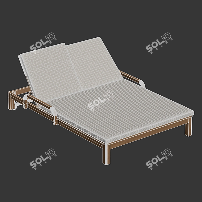 Seamless Textured Double Lounger 3D model image 6