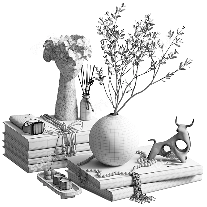 Elegant Decor Set 58 3D model image 6