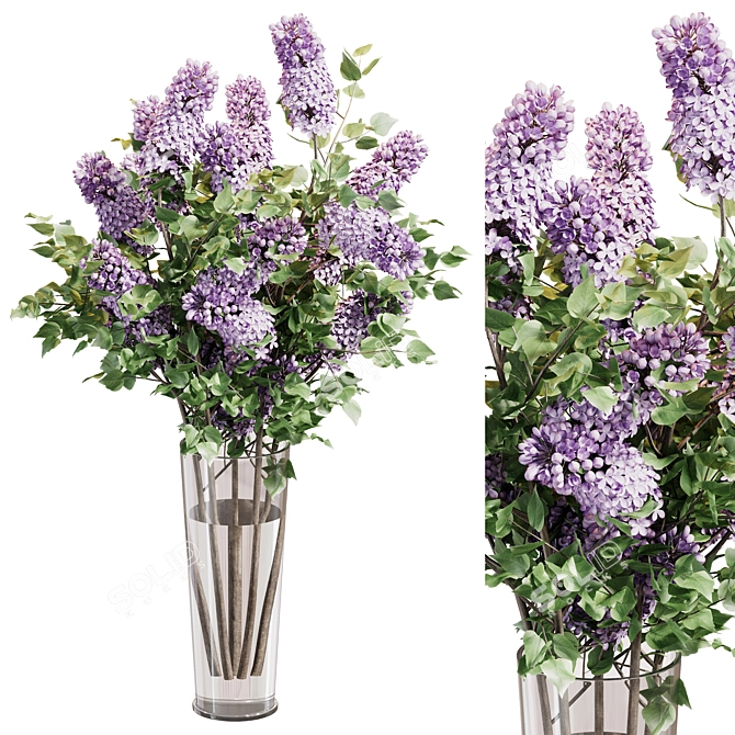 Lilac Blossom Bouquet 3D model image 1