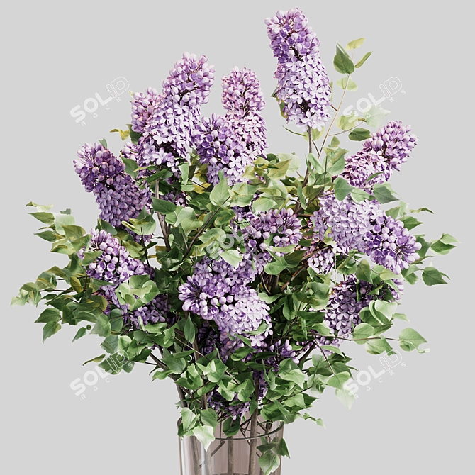 Lilac Blossom Bouquet 3D model image 4