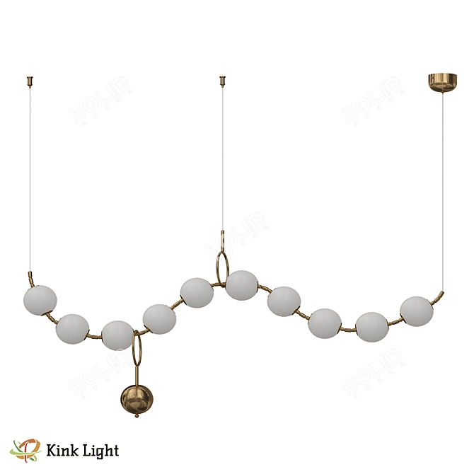 Scandinavian Bronze Pendant Light 3D model image 1