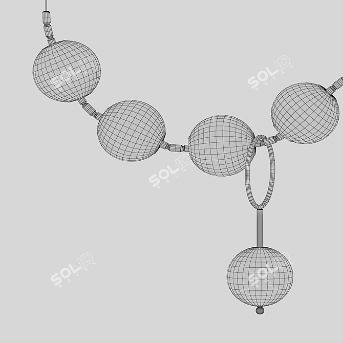 Scandinavian Bronze Pendant Light 3D model image 2