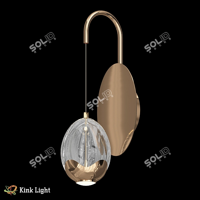 Modern Gold Bertie Wall Sconce 3D model image 1