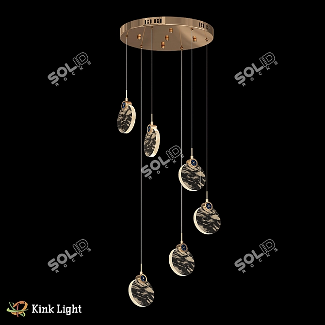 Vixi Gold Pendant Light Modern 3D model image 1