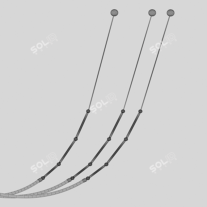 Bofort Bronze Pendant Light 160cm 3D model image 2