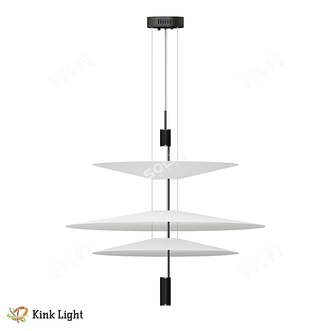 Guida Black Pendant Light 3D model image 1