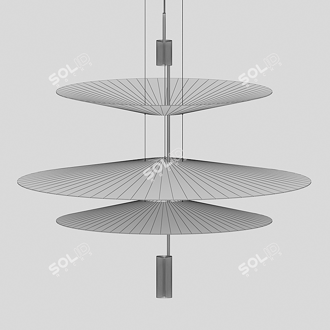 Guida Black Pendant Light 3D model image 2
