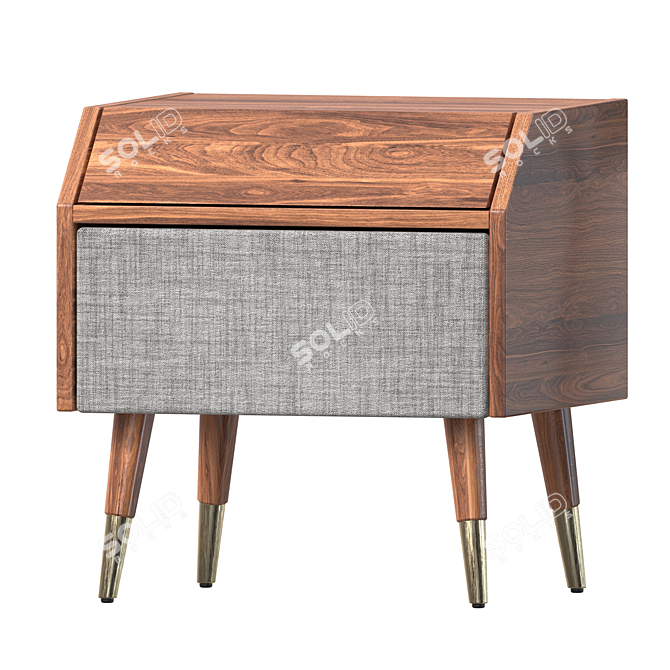 Sleek Modern Volta Night Stand 3D model image 2