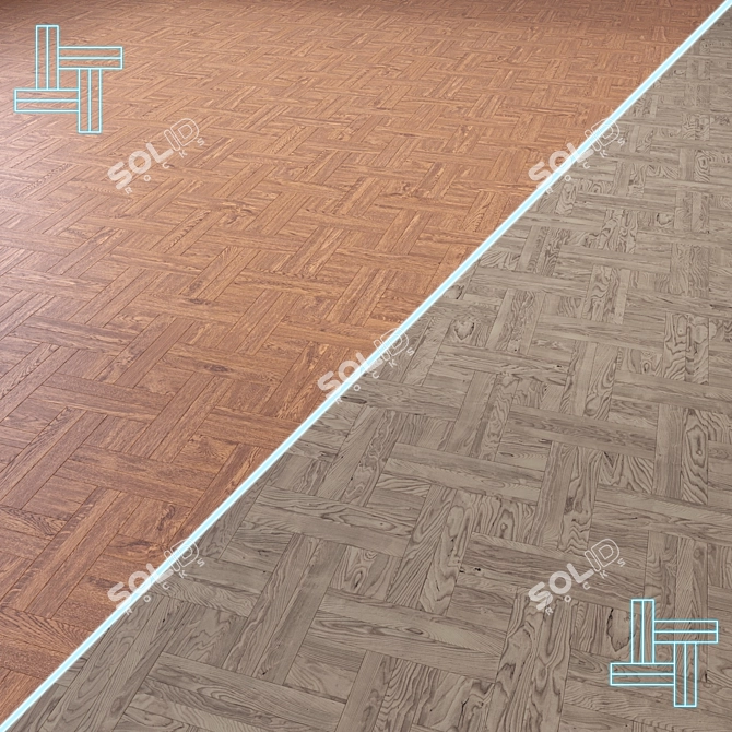 Wooden Floor 3D Model Kit 3D model image 1