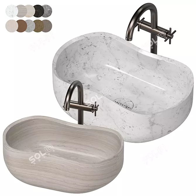 Luxury Salvatori Anima Washbasin Set 3D model image 4