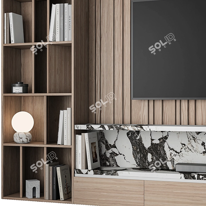 Modern TV Wall Set 20 3D model image 2