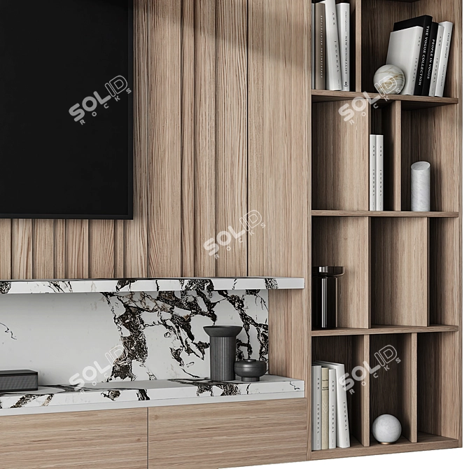Modern TV Wall Set 20 3D model image 3