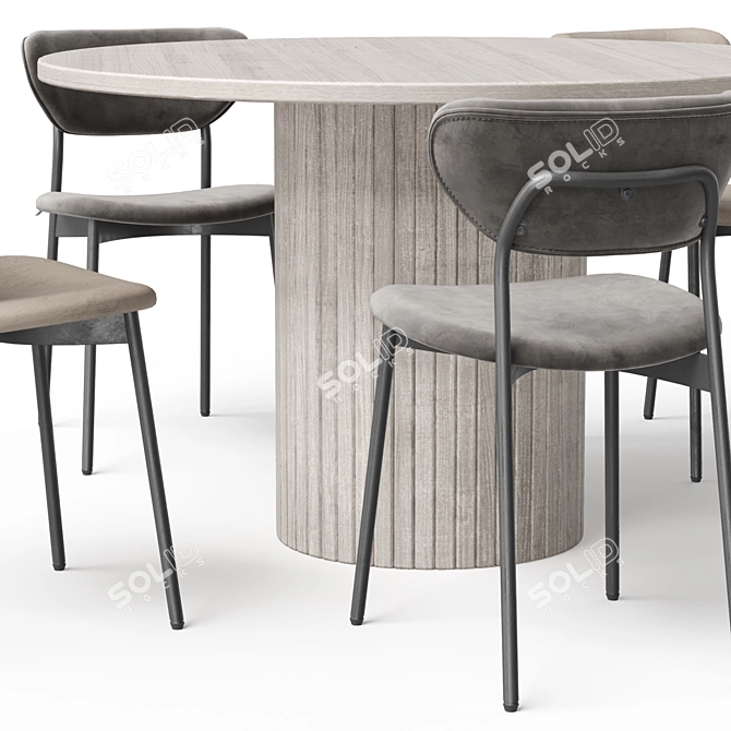 Modern Dining Set Diverse Color Options 3D model image 4