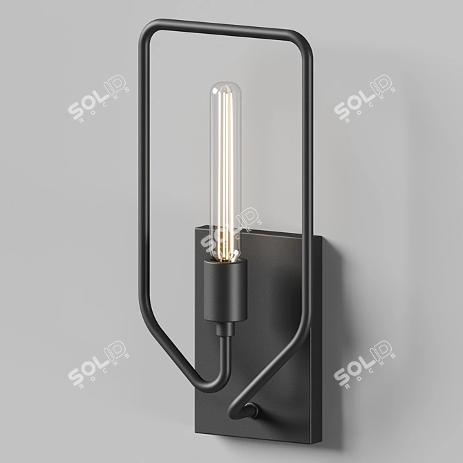 Sleek Paperclip-inspired Wall Sconce 3D model image 3