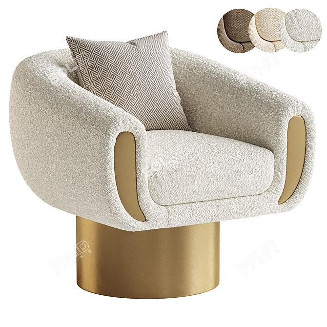 Elegant Rotating Chair Design 3D model image 3