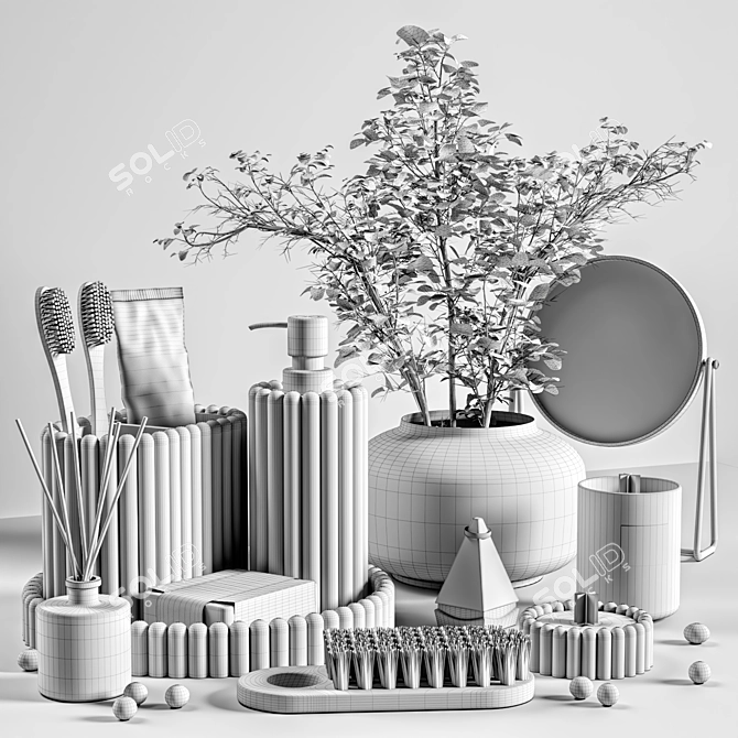  Modern Bathroom Accessories Set 3D model image 4