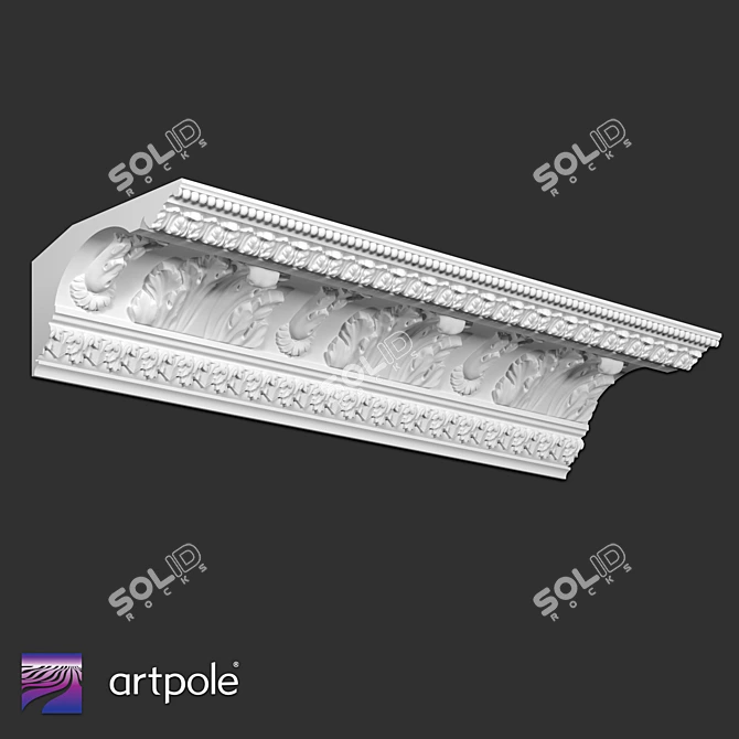 Ornamental Plaster Cornice SK180N 3D model image 1