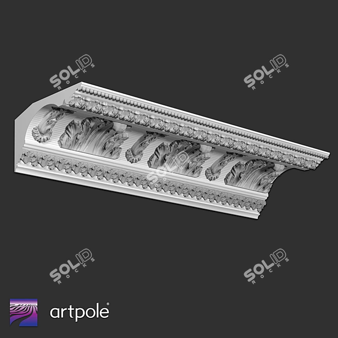 Ornamental Plaster Cornice SK180N 3D model image 2