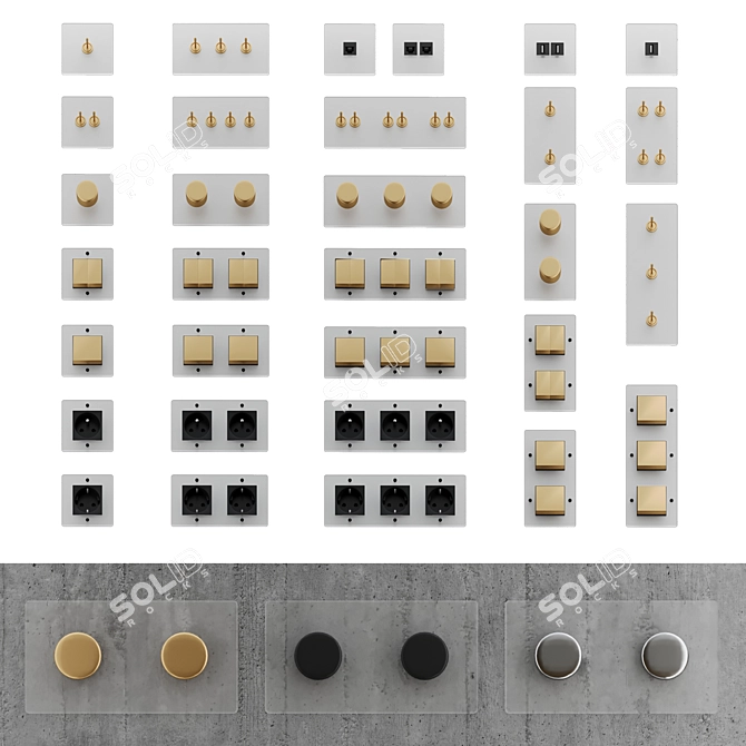 Corston Glass Switches and Sockets 3D model image 1