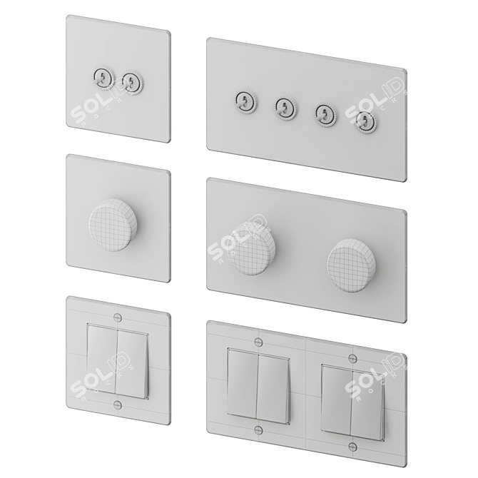 Corston Glass Switches and Sockets 3D model image 6