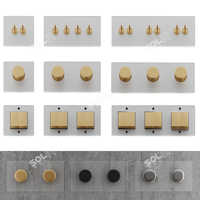 Corston Glass Switches and Sockets 3D model image 8