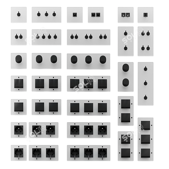 Corston Glass Switches and Sockets 3D model image 11