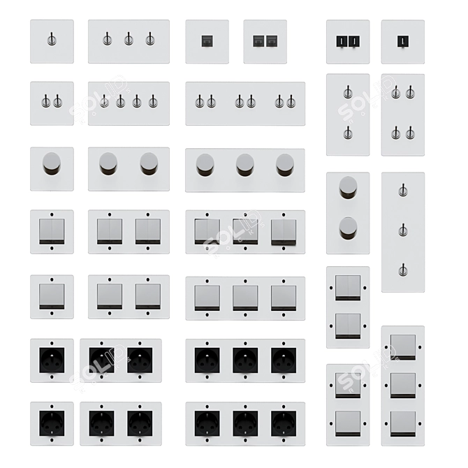 Corston Glass Switches and Sockets 3D model image 13