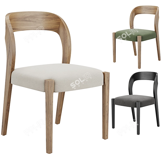 Hamish Upholstered Dining Chair 3D model image 2