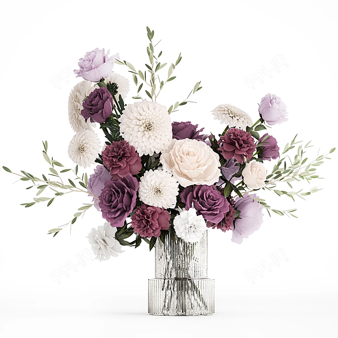 Spring Blossom Bouquet Set 3D model image 5