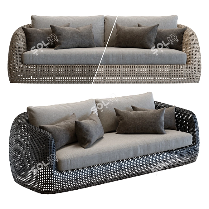 Gemini Wicker Outdoor Sofa 3D 3D model image 1