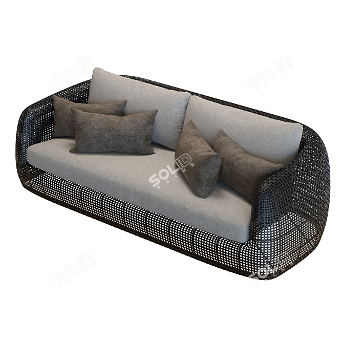 Gemini Wicker Outdoor Sofa 3D 3D model image 3