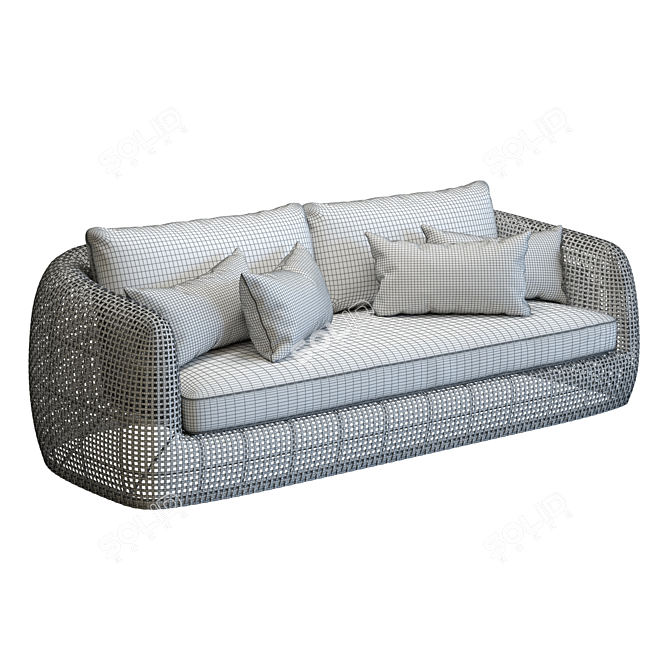 Gemini Wicker Outdoor Sofa 3D 3D model image 5