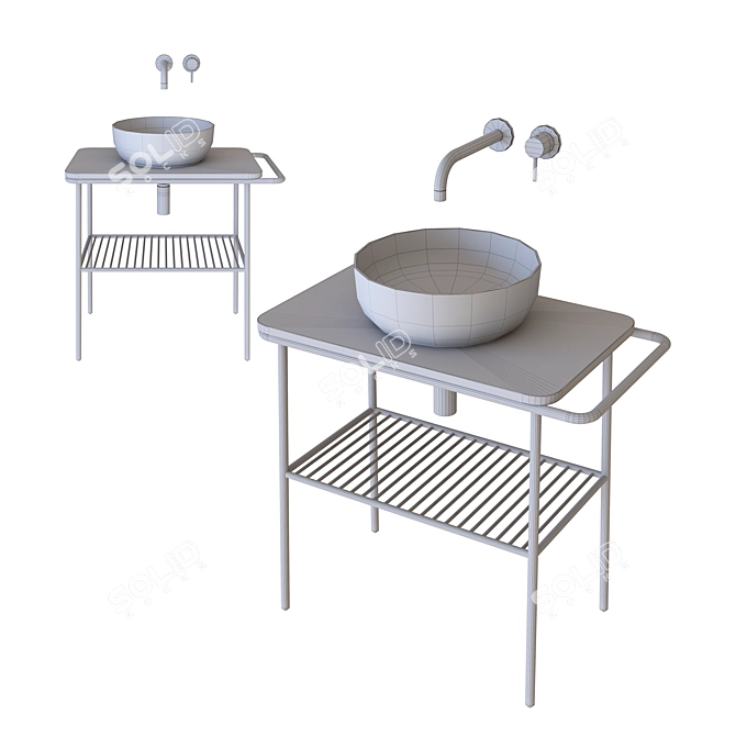  Elegant Fuji Ceramic Sink 3D model image 3