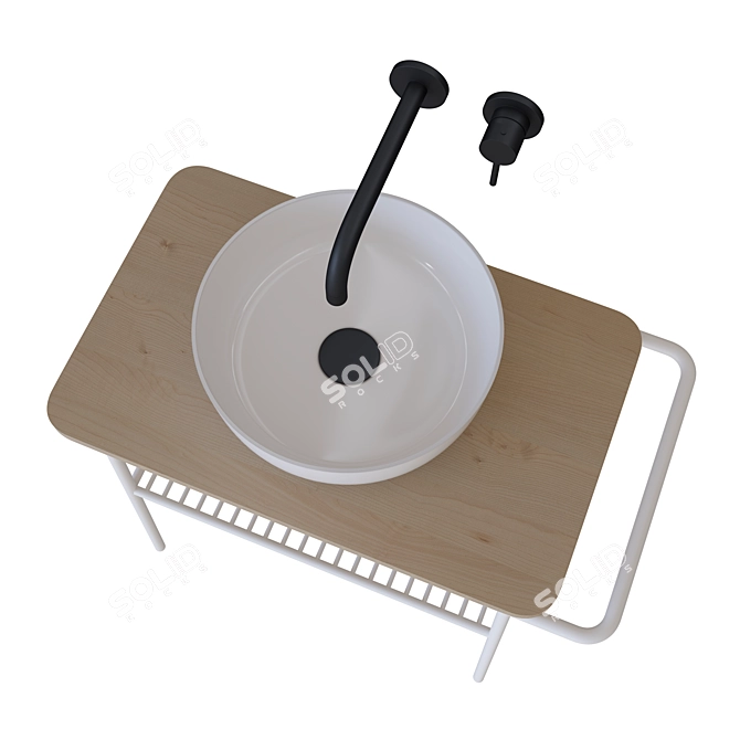  Elegant Fuji Ceramic Sink 3D model image 4