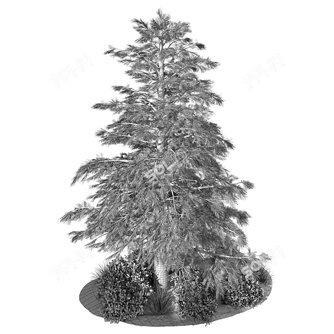 Rustic Outdoor Plant Set 3D model image 4