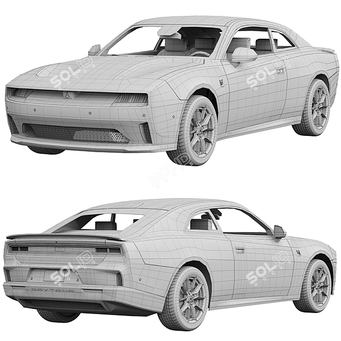 2024 Dodge Charger Daytona: Electric Power 3D model image 7