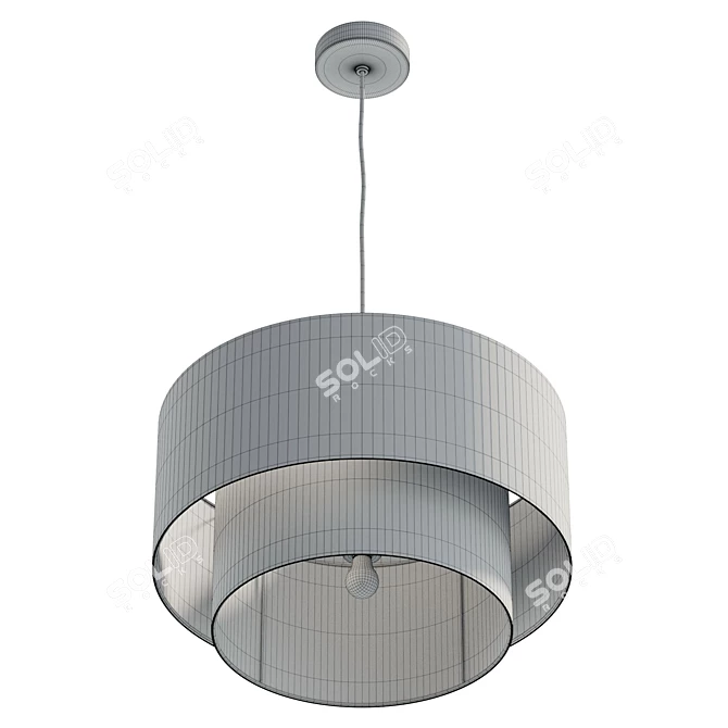 Vintage Industrial Iron Pendant Lamp 3D model image 6