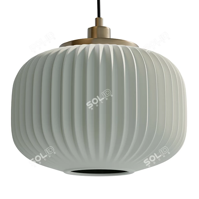 Frosted Ribbed Pendant Light 3D model image 1