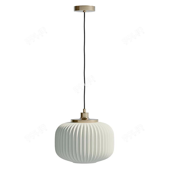Frosted Ribbed Pendant Light 3D model image 3