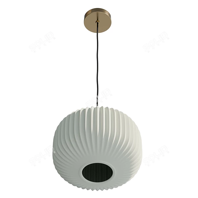 Frosted Ribbed Pendant Light 3D model image 4