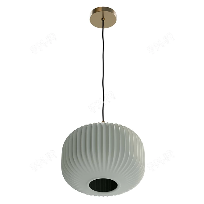 Frosted Ribbed Pendant Light 3D model image 5