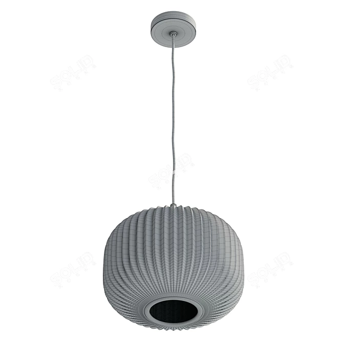 Frosted Ribbed Pendant Light 3D model image 6