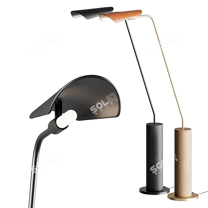 Title: Astrid Leather Floor Lamp 3D model image 1