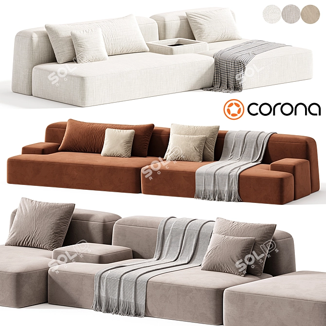 Modular Sofa Thassos 2015 3D model image 1