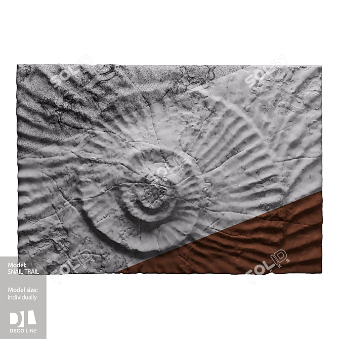 Gypsum Relief Panel - Stain Trail 3D model image 1