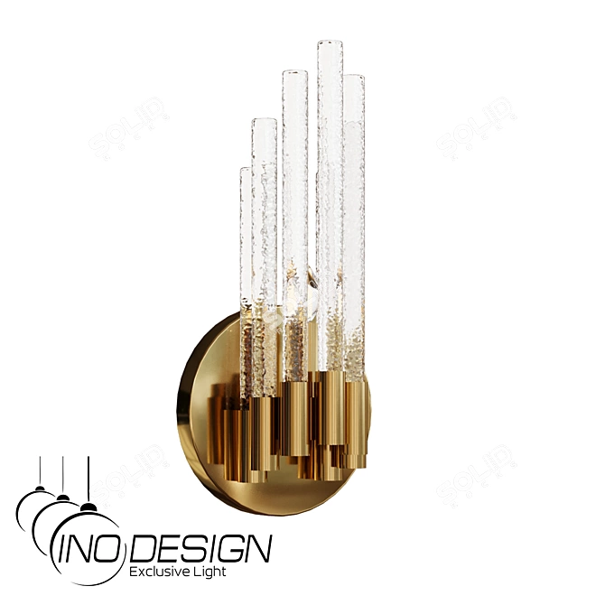 Modern Brass Glass Pendant Light 3D model image 1