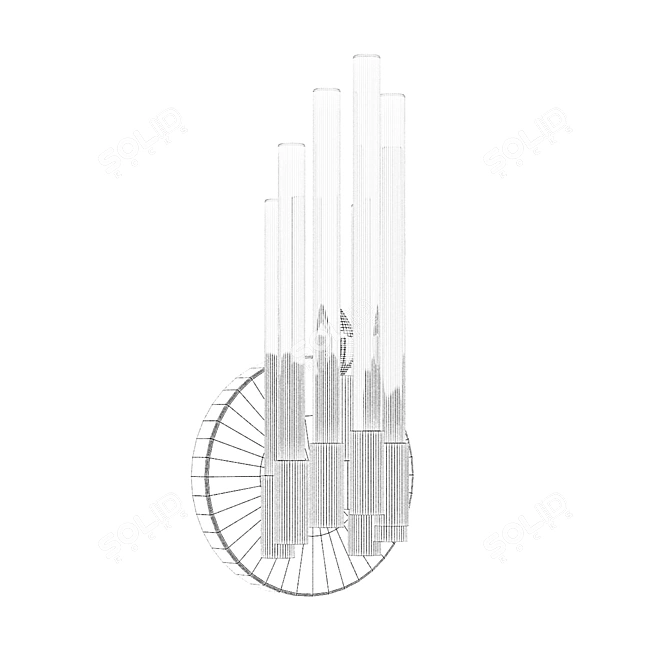 Modern Brass Glass Pendant Light 3D model image 2