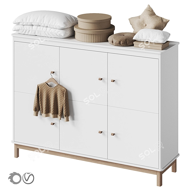 Ellipse Low Wardrobe Classic 3D model image 1