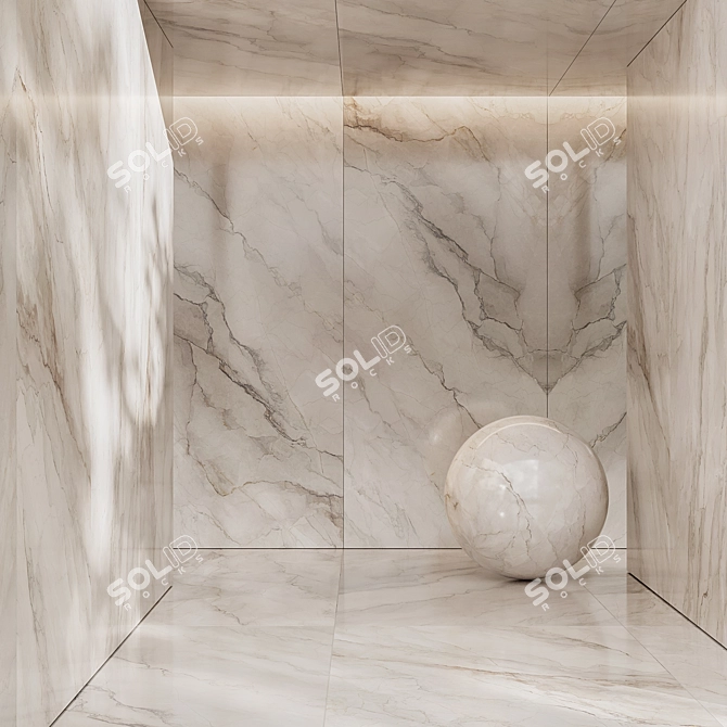 Ava Bianco Granite Slab 3D model image 1