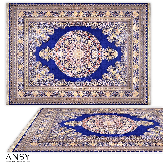 Handmade Silk Rug ANSY 3D model image 1